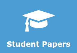 the student paper icon on the CDR home page. it is shaped like a graduation cap with the text "student paper" underneath