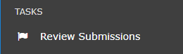tasks menu in the dashboard, which displays "review submissions"