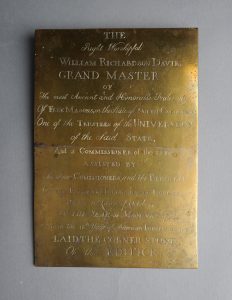 Front Side of the Old East Commemorative Plaque; note the crack across the middle. Courtesy of The North Carolina Collection, Wilson Library