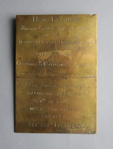 Back Side of the Commemorative Plaque. Courtesy of the North Carolina Collection at Wilson Library. 