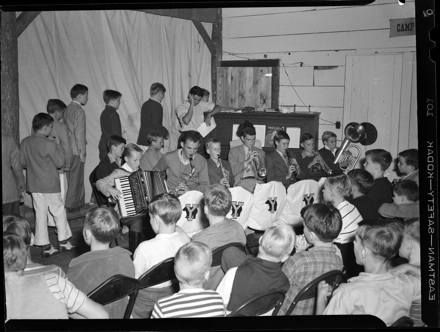 Band performance at Camp Yonahnoka, early 1940s