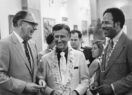 Howard Lee (R) with Jim Graham and L. H. Fountain at unknown event, circa 1970s