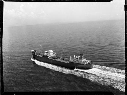 Tanker "Bennington" off the Wilmington, NC coast, following explosion, 9/25/1946 