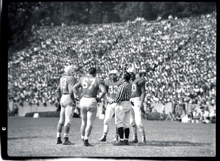 Coin toss for 9/25/48 UNC-CH vs. Texas at Kenan Stadium