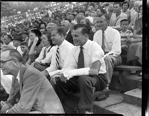 Charlie Justice and Orvile Campbell at 1952 UNC vs Texas football game