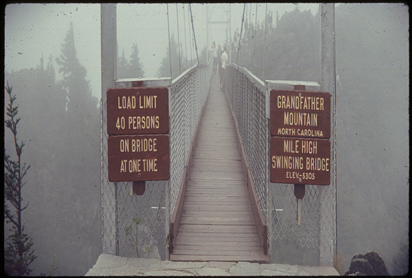Mile High Swinging Bridge photographed with Fantascope lens