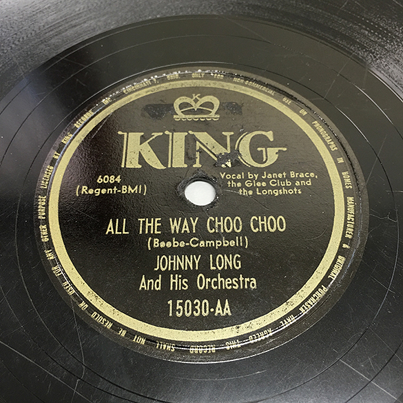 "All the Way Choo Choo" record label, from the album in North Carolina Collection.