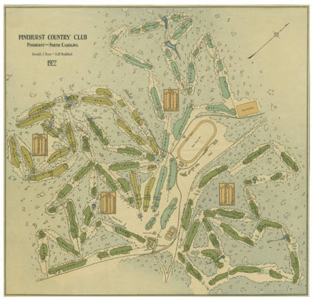 Donald Ross Map of Pinehurst Golf Courses, 1922 – NC Miscellany