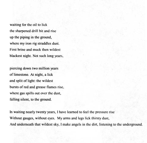 Tift Merritt poem "The Last of the Wildcat Oilmen" part 2