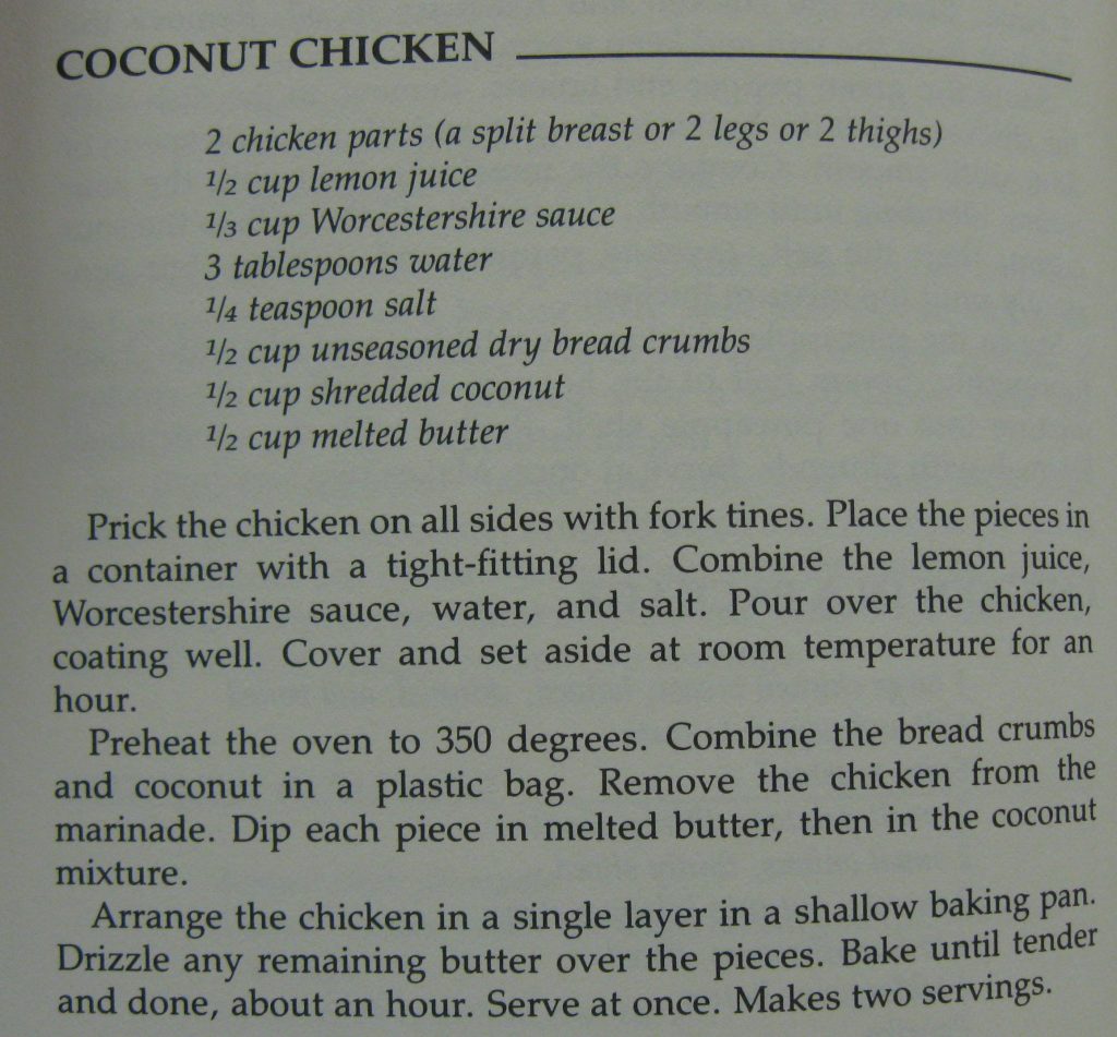 USED Coconut Chicken-Love Yourself Cookbook