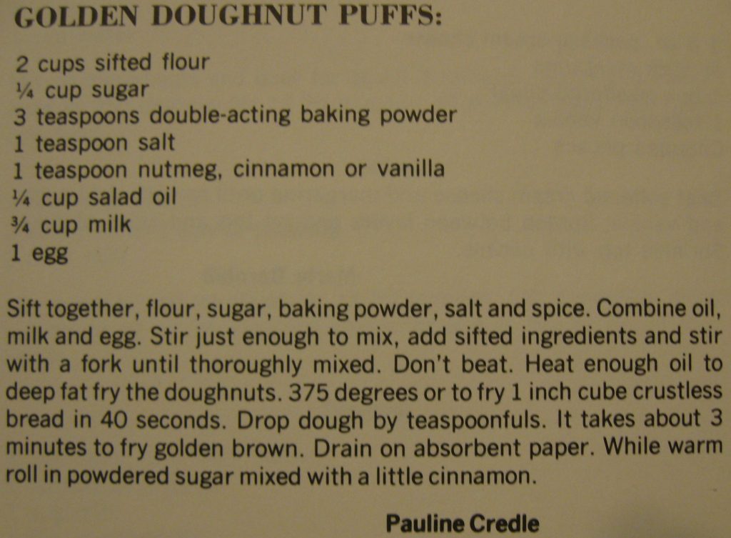 USE Golden doughnut puffs - Hyde County Cookbook