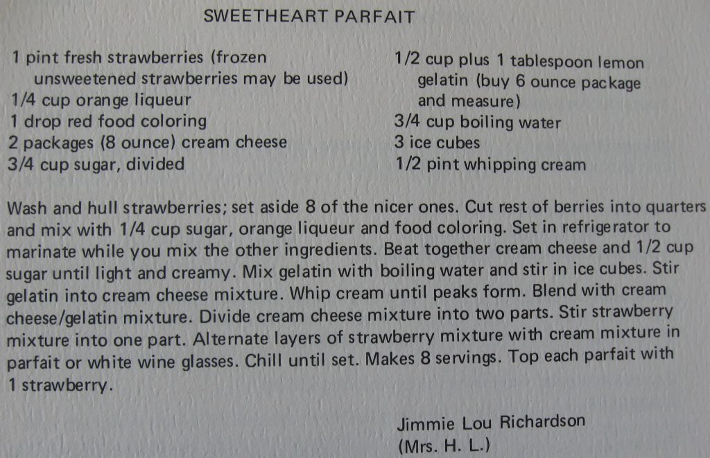 Sweetheart parfait - Classic Cookbook of Duke Hospital