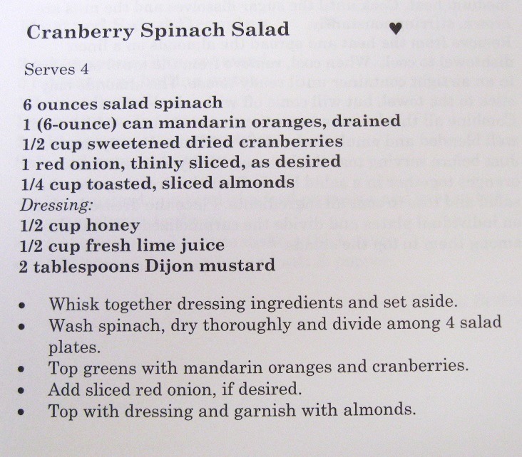 Cranberry Spinach Salad-Flavors of Fearrington