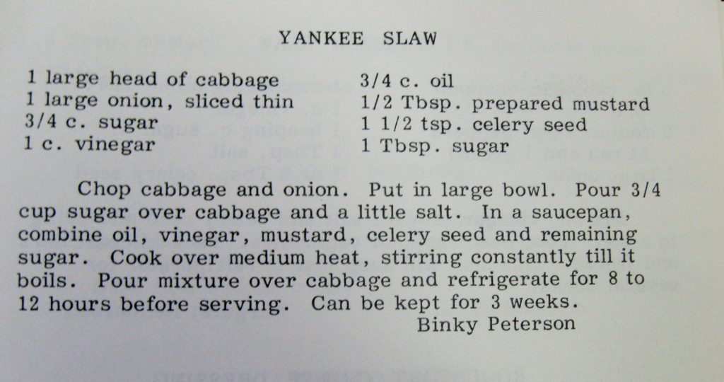 Yankee Slaw - What's Cookin' in 1822