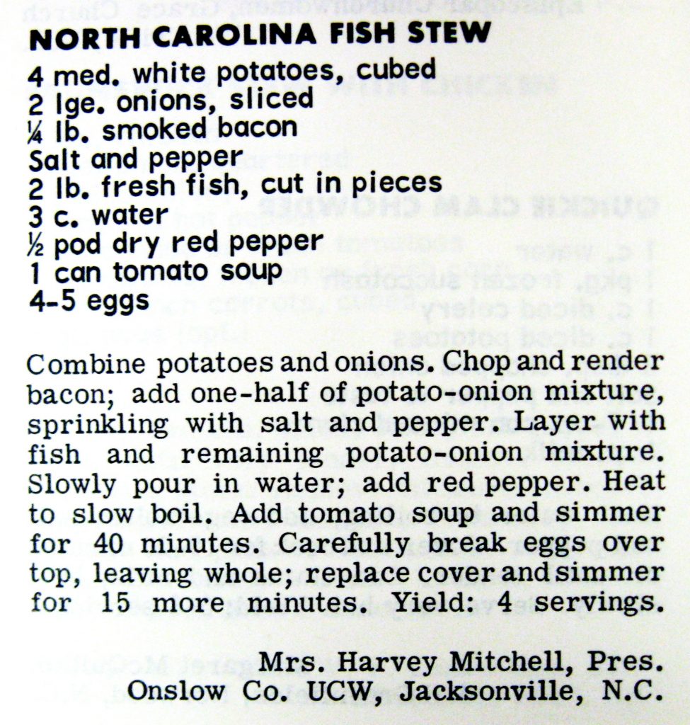 North Carolina Fish Stew - Favorite Recipes of the Carolinas