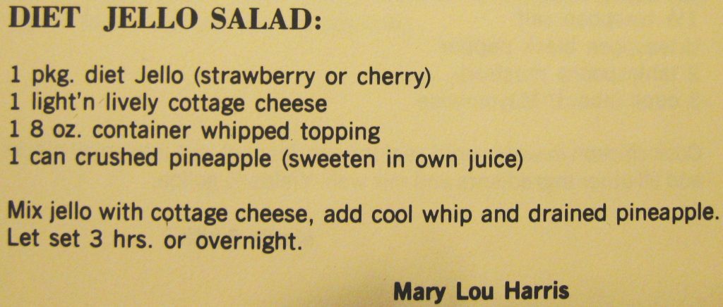 Diet jello salad - Hyde County Cookbook