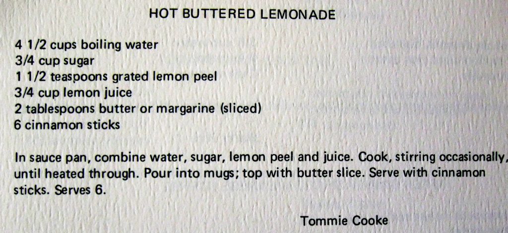 USED 10-9-15 Hot buttered lemonade - Classic Cookbook of Duke Hospital