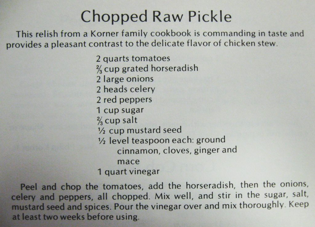 Chopped Raw Pickle - Koerner's Folly Cookbook