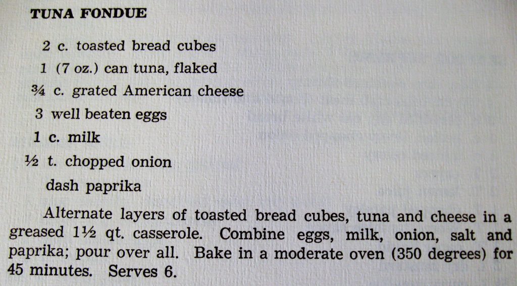 Tuna fondue - Historic Moores Creek Cook Book