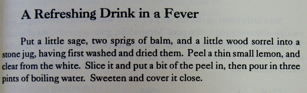 A Refreshing Drink in a Fever - Keepers of the Hearth