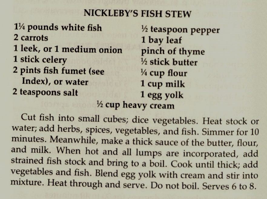Nickleby's Fish Stew-North Carolina's Historic Restaurants and their recipies
