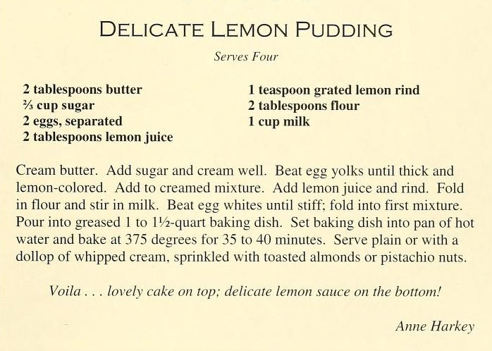 Delicate Lemon Pudding - Count Our Blessings