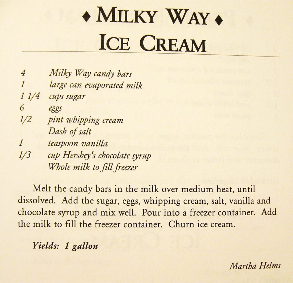 Milky Way Ice Cream - Granny's Drawers