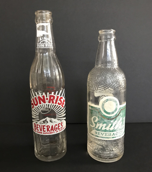 Sun-Rise and Smith's bottles