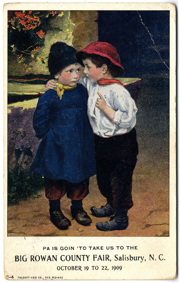 Promotional post card for the 1909 Rowan County Fair.
