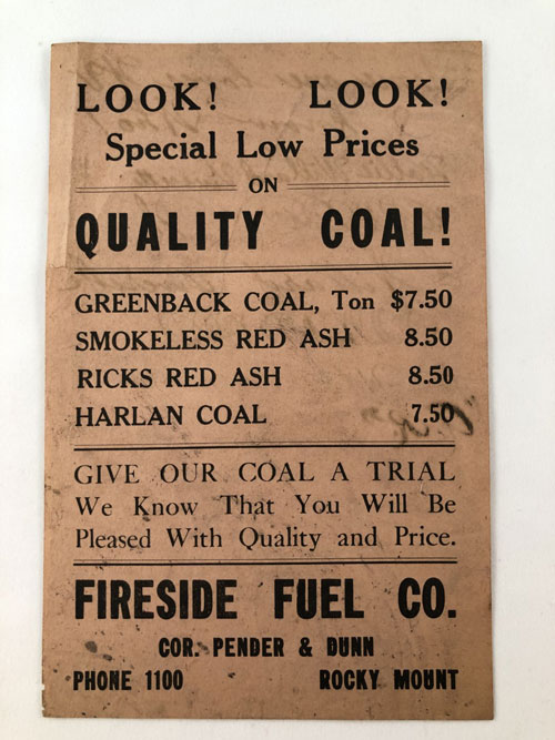 Rocky Mount Coal Company flier