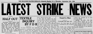 Newspaper headline "Latest Strike News"