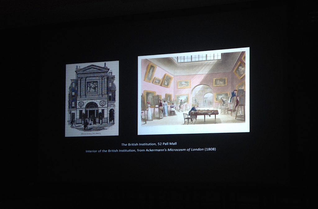 Paintings at the British Institution as discussed in Professor's Hemingway's illustrated lecture.