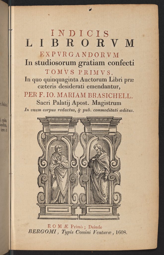 Title page of Roman Index Expurgatorius