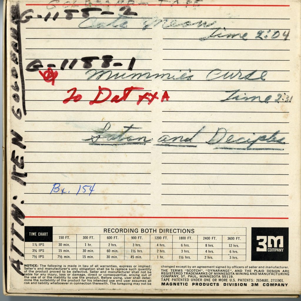 FT6981_ Satan and Deciples_Mummie's Curse_Goldband Recording Corporation Collection (20245)_Southern Folklife Collection, 