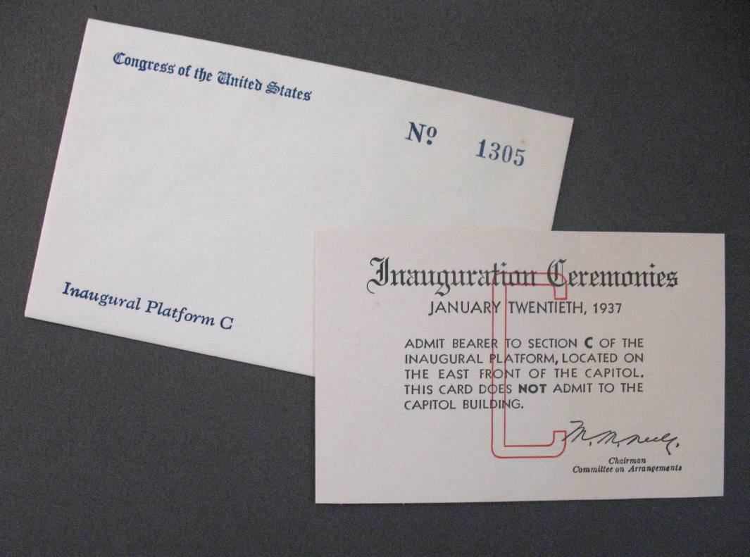 1937 Franklin Roosevelt FDR Inaugural Electors Dance Ticket 