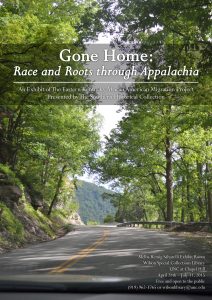 The cover of the book "Gone Home: Race and Roots through Appalachia" featuring a road in the mountains surrounded by trees
