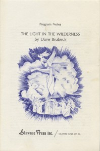 The Light in the Wilderness Program Notes, p. 1