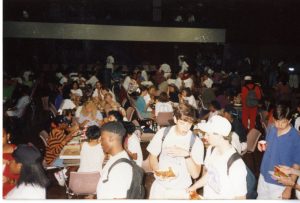 Go to those interest meetings! Free pizza anyone? From the Records of the Residence Hall Association, #40226.