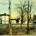 View of campus, including Old West, from the Durwood Barbour Collection of North Carolina Postcards (#P077), North Carolina Collection Photographic Archive.