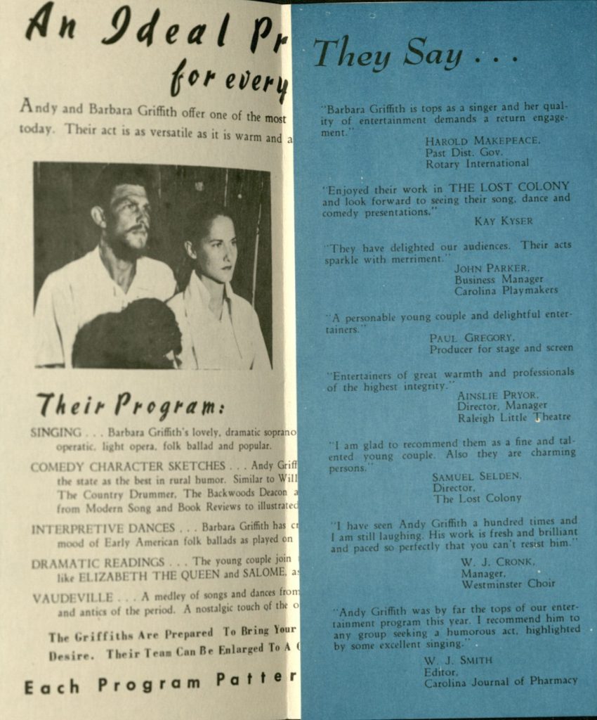 Scan of a page in the "Unique Entertainment" pamphlet, with quotes from local directors, producers, and editors sharing positive remarks about the program.