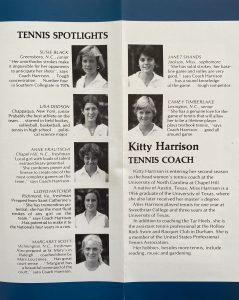 Image of the 1977-78 team brochure for tennis